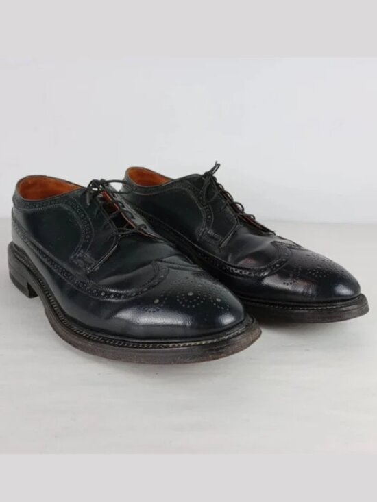 Thom Mcan Du Pont Corfam Men\'s Size 9 D Black Oxford Dress Lace Up Shoes